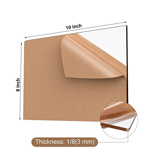 MIKING Clear Cast Acrylic Sheet, 6 Pack 1/8'' Thick(3mm) 10x8 Inch Plexiglass Sheets for Laser Engraving & Cutting, Transparent Plexi Glass Boards for DIY Projects Crafting Display Case Sign - Image 2