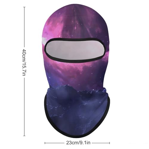 Magic Galaxy Purple Balaclava Face Mask for Men Women Sun Protection Breathable Full Head Mask for Hiking, Cycling, Running, Driving