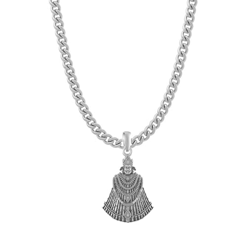Pendentif en argent sterling Lord Baba Khatu Shyam cadeau chaîne 55cm