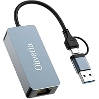 Adattatore Ethernet USB-C - Convertitore USB Type-C a Ethernet con Chip ASIX AX88179A - Cavo da 30cm - Dongle USB a LAN RJ45 10/100/1000 Mbps - Compatibile Win/macOS/Linux - Installazione senza driver