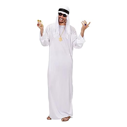 W WIDMANN MILANO Party Fashion - Disfraz de Jeque Árabe, Túnica, Oriente, Sultán, Disfraces de Carnaval