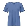 Plus Size V Neck T-Shirts Women Short Sleeve Tops Casual Summer Tshirts Loose Fit Tee Mock Neck Women (Blue, XXL) #2