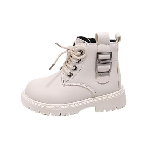 Girl's Combat Boots Ankle Booties Kids Lace Up Side Zipper Riding Boots Casual Winter Faux Leather Outdoor Hiking Short Booties