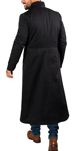 Neo Celebrity Keanu Black Leather Reeves Trench Matrix Coat3