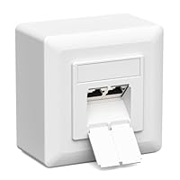 iwillink Cat7 Netzwerkdose 2 Port - 10 Gigabit Geschirmt LAN Steckdose - Netzwerkdose Aufputz/Unterputz Universal - POE+ - Kompatibel CAT7 CAT6 CAT6A - Weiß‌
