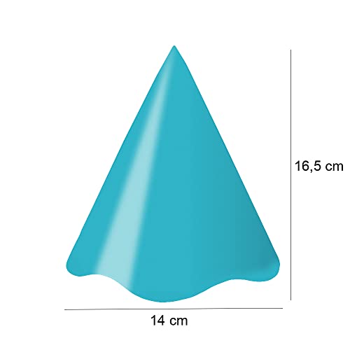 Chapéu de Aniversário Azul Liso - 8 Unidades