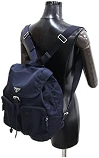Prada Zainetto Unisex Navy Tessuto Nylon Backpack Rucksack Leather
