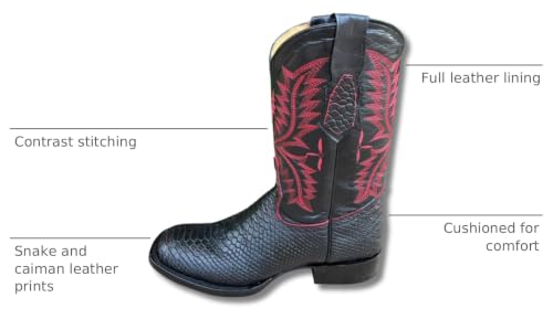Image of Men's Alex Western Cowboy Boots Square Toe Pull On