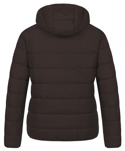 Chrisuno Women's Plus Size Puffer Jacket in Coffee – Cozy, Lightweight, and Stylish for All Winter Adventures! - Image 2