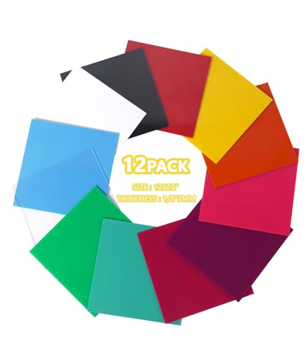 12 Pack 12x12 Colored Plexiglass Sheets