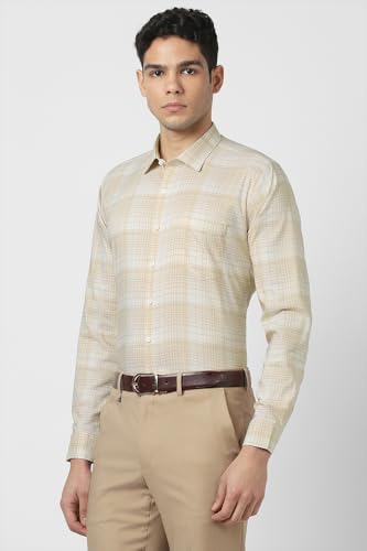 Image of Van Heusen Mens Checkered Full Sleeve Shirt | Timeless Pattern | Smart Comfortable Styling