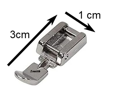 Image of ZENITH Narrow Zipper Pressure Foot Snap on Type for Automatic Electric Low Shank Sewing Machines Suitable for Usha Janome Brother Singer etc Steel Finish (Narrow Zipper Foot)