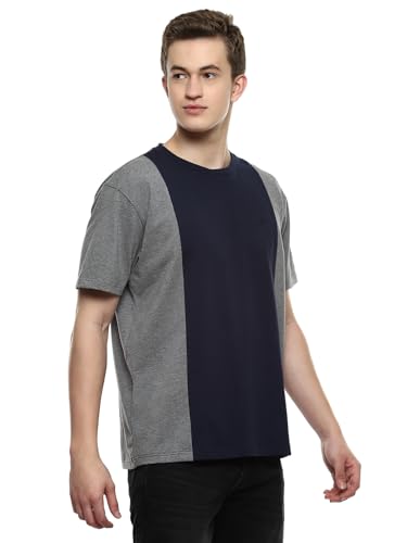 Image of hummel Coal Men's Boxy Fit Crew Neck Color Block Casual T-Shirt