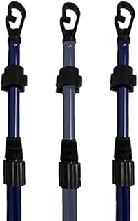 3 X Washing Line Support Poles Heavy Duty Metal Telescopic Clothesline Prop Home Outdoor Garden Extendable Laundry Liner Props 2.6m/8.73ft
