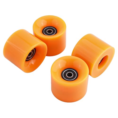 Longboard und Skateboard Rollen Set mit ABEC9 Kugellagern und Abstandshaltern für alle Wetterbedingungen (Orange)