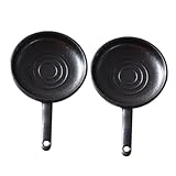JOINPAYA 2 Juegos de Mini Sartenes de Hierro Plateado para Casa de Muñecas Accesorios de Cocina Miniatura Decoración de Huevo y Jamón Utensilios para Fotos y Decoración Creativa