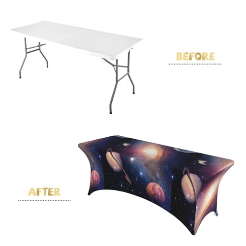 Nappe rectangulaire extensible de qualité supérieure motif galaxie moderne