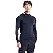 Under Armour Men's HeatGear Armour Mock Long Sleeve T-Shirt, Black (001)/White, Medium
