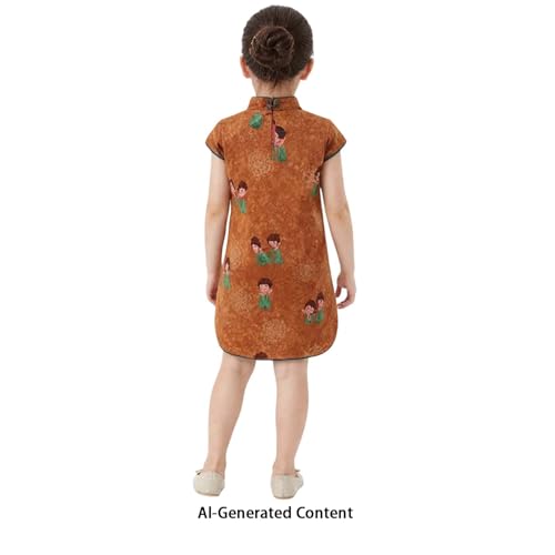 Vestido Cheongsam Qipao para Niñas Manga Corta miniatura 4