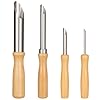 Amrules Kit de herramientas de arcilla, 4 piezas de herramientas circulares para cortar, mango de madera y herramientas de escultura de acero inoxidable, adecuado para perforar, tallar, manualidades