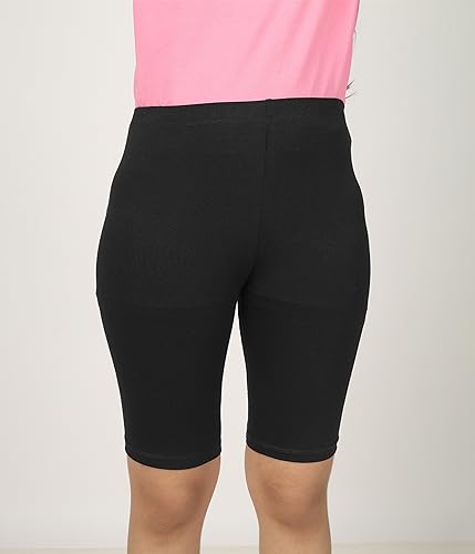 Image of KYDA Kids Girls's Stretchable Anti Bacterial Cycling Shorts, Yoga & Workout Gym Shorts (Pack of 2)