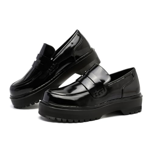 Image of MEMON Womens Vintage Oxford Shoes,Casual Low Heel Loafers for Women,Round Toe Chunky Black Platform Oxford Shoes for Women,Comfort Dress Shoes