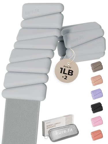 kure.fit Gewichtete Armreifen | verstellbare Handgelenk- und Knöchelgewichte für Frauen je 0,5 kg (2er-Set) | Knöchelgewichte für Yoga, Pilates und Gehen | Bein- und Armgewichte für Männer | Heim- und