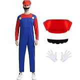 Kitimi Costume de Mari avec Costumes une pièce, Casquette, Barbe pour Carnaval, Halloween, Cosplay, Décoration pour Garçon et Fille, Enfants et Adultes