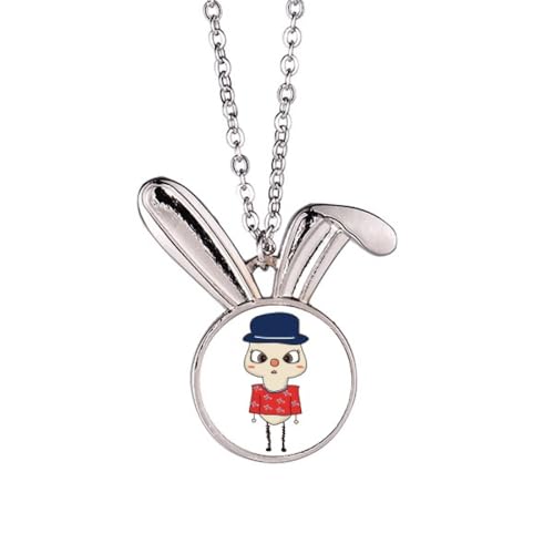 Collier lapin avec pendentif drapeau UE Norvège idée cadeau originale
