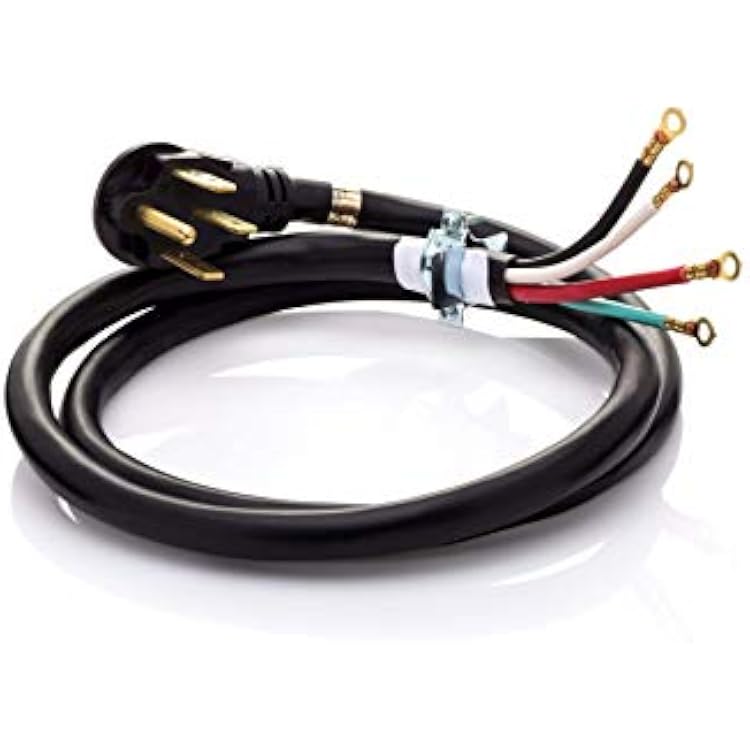Smart Choice 6-Foot Long 50 Amp 4-Wire Range Power Cord For Electric Range Connection
