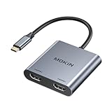 MOKiN USB C to Dual HDMI Adapter, 2 IN 1 Dual HDMI Monitor Adapter 4K@60Hz,USB C Hub to 2 HDMI Splitter Dual Monitors for MacBook/Chromebook Pixel/Lenovo/Surface