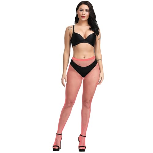 Image of Fishnet Stockings For Women High Waisted Fishnet Tights Sexy Wide Mesh Fishnet Stockings