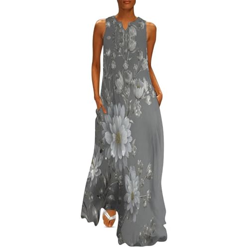 Robe longue à imprimé fleurs pour vos soirées d'été décontractées en grande taille