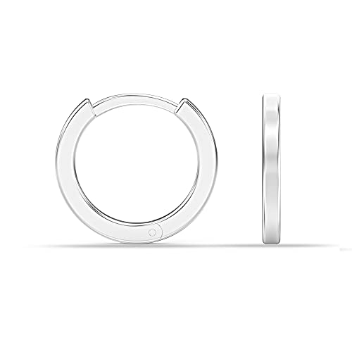 Image of TRUESILVER ACPL 925 Sterling Silver BIS Hallmarked Cubic Zirconia Small Huggie Hoop Earrings for Men Women and Girls