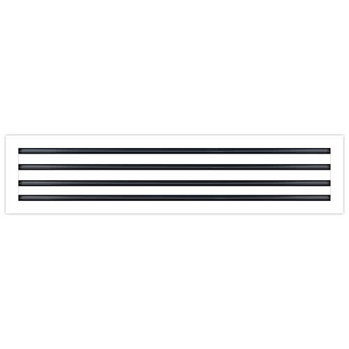 Image of BUILDMART - 36x8 White Modern AC Vent Cover - Decorative Air Vent - Standard Linear Slot Diffuser - Register Grille for Ceiling, Walls & Floors - Texas Buildmart