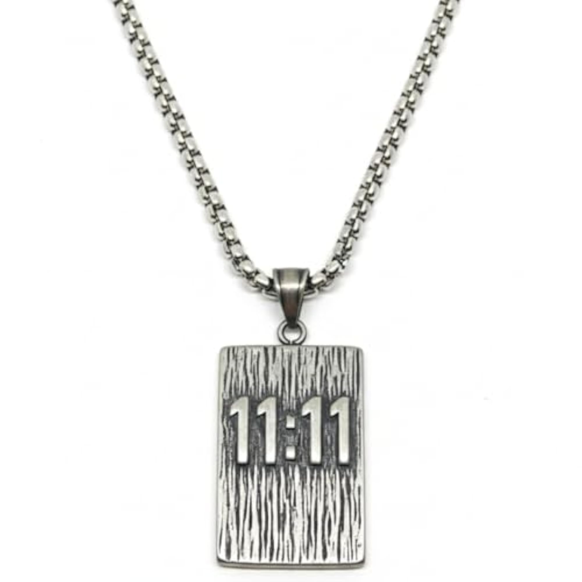 Men's 24mm Pure Titanium Steel Manifestation Rectangle Pendant Necklace