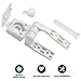 2Pcs Toilet Seat Hinge Replacement, Plastic Toilet Bolts Kit with Screws and Nuts, White Universal Toilet Seat Hardware for Replacement and Repair