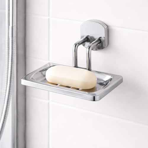 Image of ZANORD� Bathroom Hardware Accessories,Heavy Duty Wall Mounted,Chrome Polished Finish (Thor, Single Soap Dish)