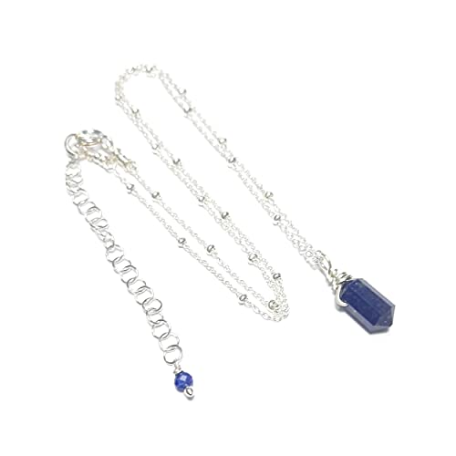 Collier pendule lapis lazuli anti stress en argent 925 véritable certifié