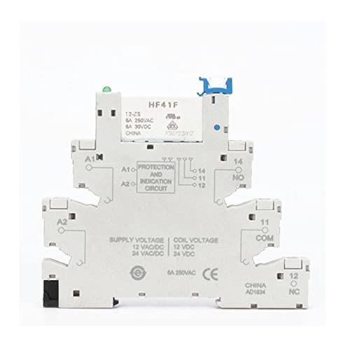 Image of HF41F 12V 24V Integrated PCB Mount Power Relay with Holder Voltage Contact Module Set 1Pcs(GREY 24V)