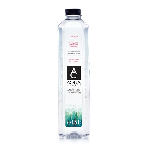 AQUA CARPATICA 1.5L x 6 Still Water Premium Natürliches Mineralwasser, Mit Natürlichen Elektrolyten, 100% Recycelbar, BPA Frei, Ohne Kohlensäure, Perfekt für die Zubereitung von Babynahrung