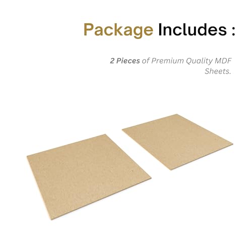 Image of Pilwal's 16 x 24 inch MDF Sheets - Smooth Unfinished MDF RECTANGLE Sheet - MDF Board Coutouts for Craft DIY Art, lippan Art, Painting, Decoupage, Resin Art, Pyrography, Laser Cutting (16 inch x 24 inch inch, 2 Pieces, 4mm)