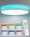 Peasur LED Deckenlampe, 24W Led Deckenleuchte RGB Farbwechsel mit Fernbedienung Dimmbar 3000K-6000K IP54 Lampe Schlafzimmer 2350lm Rund Lamp für Küche Schlafzimmer Badezimmer Kaltweiß Warmweiß