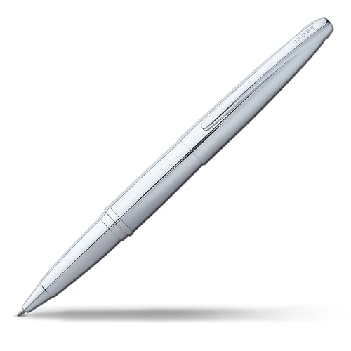 Image of Cross ATX Luxury Pure Chrome Rollerball Pen with Modern Polished Finish - Medium Point, Smooth Ink, Presented in Premium Gift Box