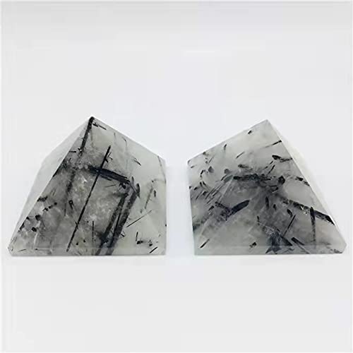 1 Piramide di Cristallo di Quarzo rutilato al Quarzo Nero Naturale da 50 mm DINZHHENGYIN
