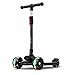 WZWHJ wunderschönen Kinderroller, Wanderer, 3-12 Jahre alt, super breites PU-Flash-Rad, einstellbare Körpergröße, Faltbarer Roller (Farbe: schwarz) (Color : Black)
