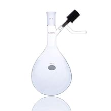 Laboy Glass 1000mL Pear-Shaped Schlenk Flask Tube Kjeldahl-Style Reaction Storage Air-Free with High Vacuum Valve & 24/40 Joint Lab Glassware