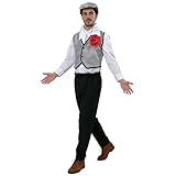 Traje Chulapo Tradicional Madrileño Set Completo de 6 Piezas con Chaleco, Camisa y Pañuelo Disfraz para Fiestas Tradicionales San Isidro para Adultos (S)