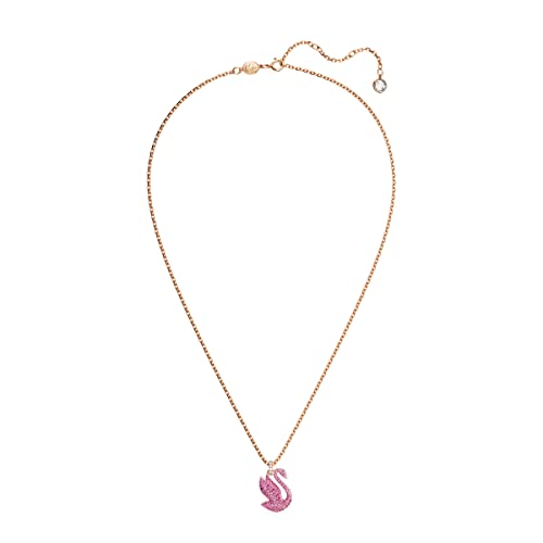 Swarovski Swan Pendant Necklace with Pink Crystal Pavé on rose-gold tone Plated Chain, Part of the Iconic Swan Collection2