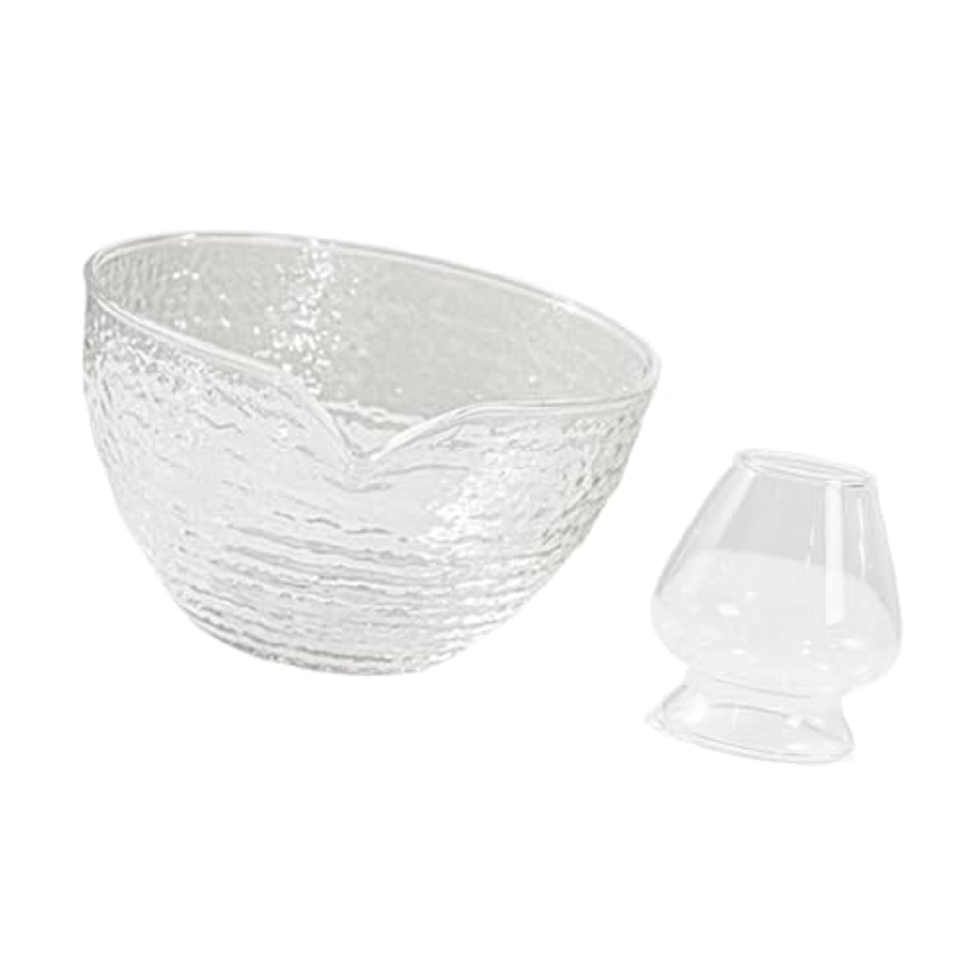 Japanese Matcha Bowl and Whisk Holder, Clear Glass